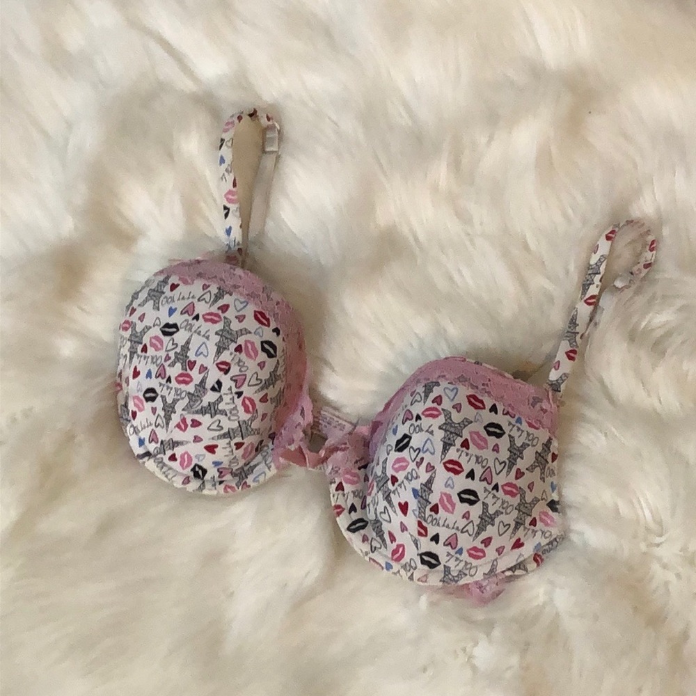 NAYOMI UNDERWIRE PUSH UP PARIS THEMED W/LACE BRA